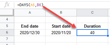 google sheets DAYS 1