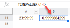 google sheets TIME VALUE FUNCTION 2