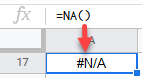 google sheets na function 1