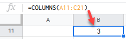 google sheets columns function 1