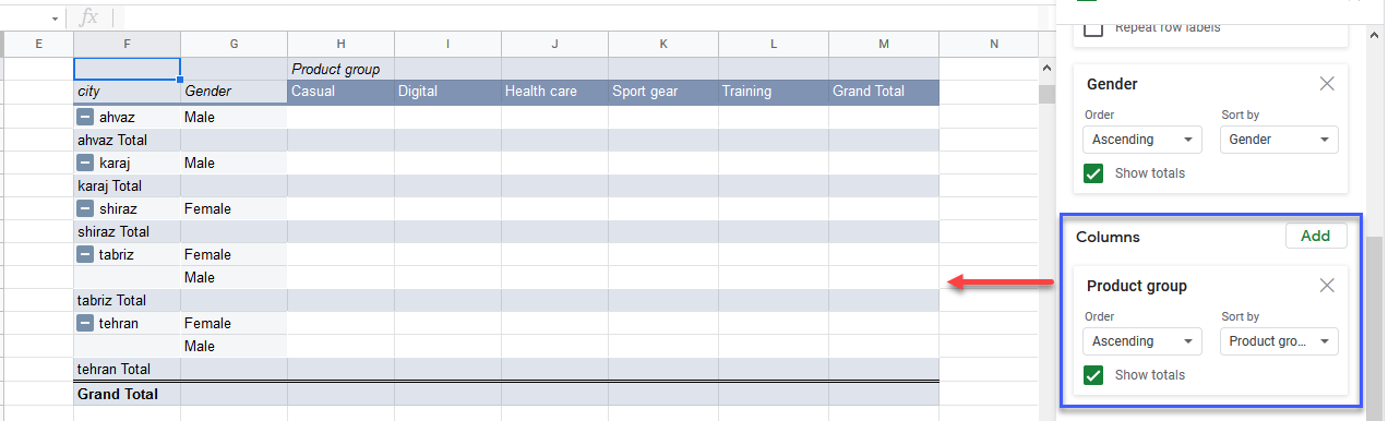 google sheets menu data pivot table 6