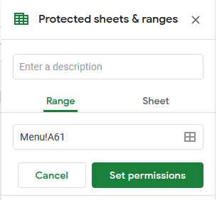 google sheets menu data Protected sheets and ranges 3