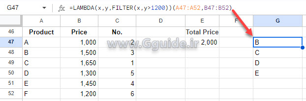 google sheets LAMBDA function 3