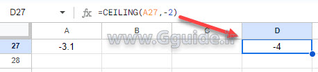 google sheets CEILING function 3