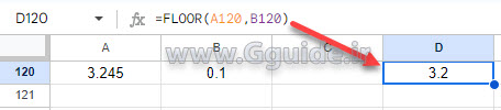 google sheets FLOOR function 1