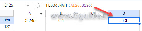 google sheets FLOOR.MATH function 1