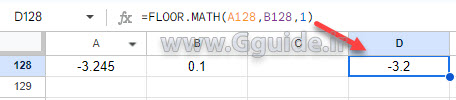 google sheets FLOOR.MATH function 2