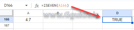 google sheets ISEVEN function 2