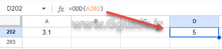google sheets ODD function 1