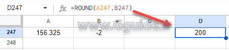 google sheets ROUND function 2