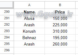 google sheets SUBTOTAL function 1