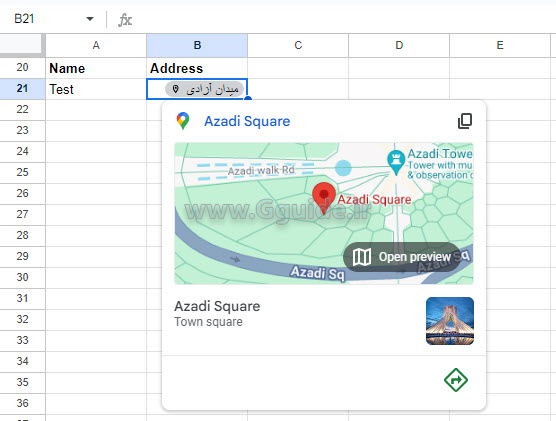 google sheets insert place 4