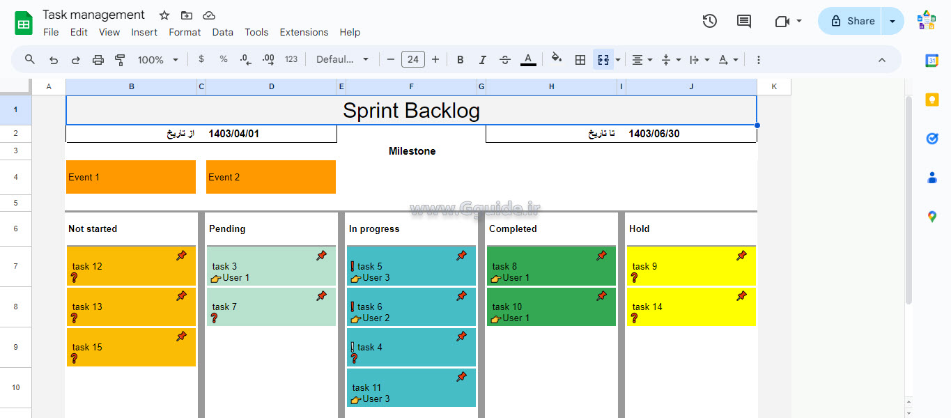 google sheets Task management SYSTEM 2