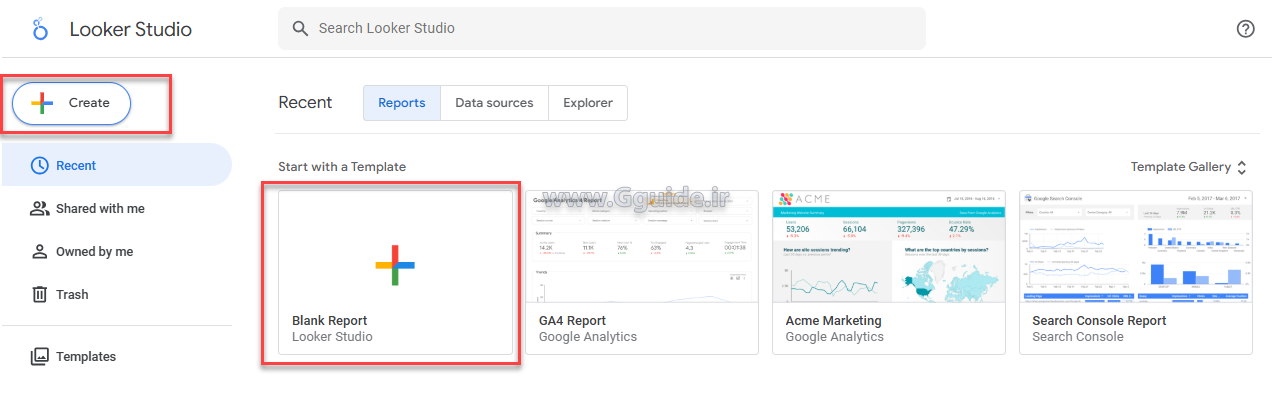 شروع بکار با لوکر استودیو looker studio 1