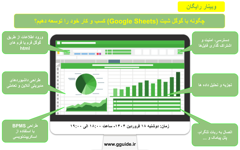 وبینار رایگان "چگونه با گوگل شیت (Google Sheets) کسب و کار خود را توسعه دهیم؟"